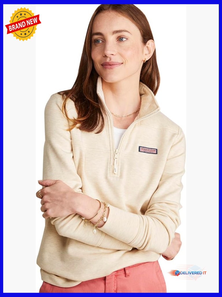 Womens Dreamcloth Relaxed Shep Shirt Quarter Zip Pullover Sweatshirt Mock Neck